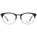 Lozza Black Unisex Glasses Frame in full-rim round style with black metal & plastic frame. Includes branded case. Size: 52-20-140.