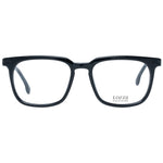 Lozza Black Men Glasses Frame with full-rim square design, spring hinge, and plastic material. Includes branded case. No lens effect included.