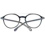 Lozza Black Unisex Glasses Frame, full-rim round style, metal and plastic, demo lenses, size 51-21-140