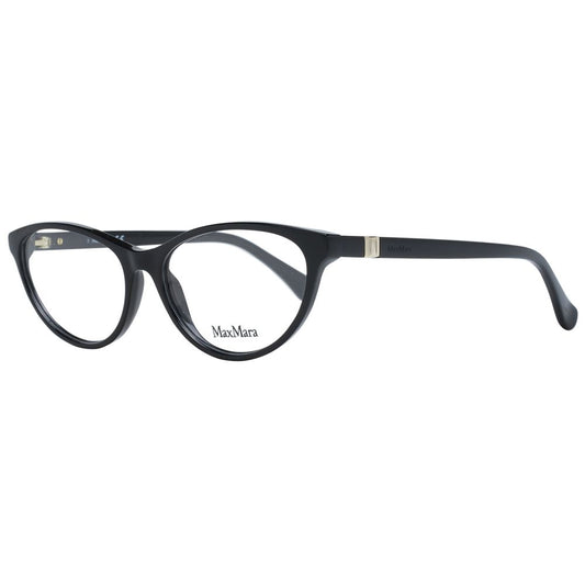 Max Mara Black Women Glasses Frame in full-rim cat eye style with plastic material, size 54-15-140, includes branded case.