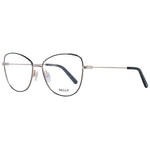 Bally Black Women Glasses Frame in cat eye style with full-rim black metal and plastic frame, demo plastic lenses, 56-16-140 size.