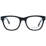 Ermenegildo Zegna Black Men Glasses Frame, trapezium style, full-rim, plastic material, demo lenses, spring hinge, 52-19-145 size.