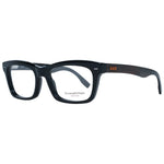 Ermenegildo Zegna Black Men Glasses Frame, plastic trapezium full-rim design, 53-18-145 size, spring hinge, branded case included.
