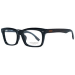 Ermenegildo Zegna Black Men Glasses Frame, full-rim trapezium style, black plastic material, size 56-18-150 with branded case.