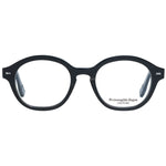 Ermenegildo Zegna Black Men Glasses Frame, round full-rim, black horn, 48-19-145 size, branded case included.