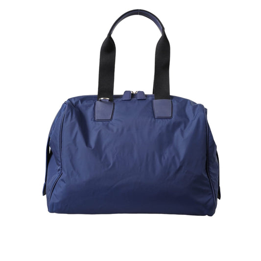 Dolce & Gabbana Blue Nylon Calfskin Hand Shoulder Duffel Bag BAG1484