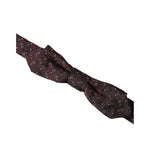 Dolce & Gabbana Maroon Silk Patterned Adjustable Neck Papillon Bow Tie FT3894