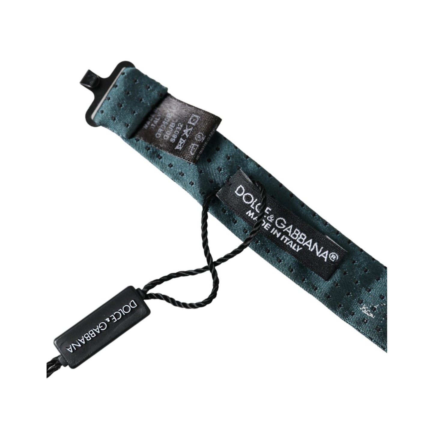 Dolce & Gabbana Green Silk Fantasy Adjustable Neck Men Papillon Bow Tie FT3896