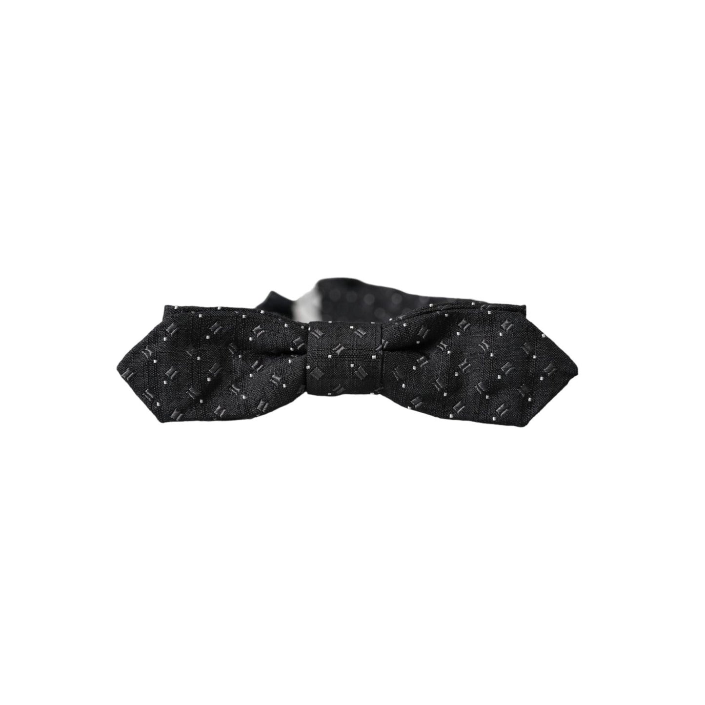 Dolce & Gabbana Black Silk Patterned Adjustable Neck Men Papillon Bow Tie FT3897