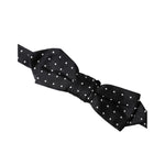 Dolce & Gabbana Black Silk Polka Dot Adjustable Neck Men Papillon Bow Tie FT3900