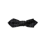Dolce & Gabbana Black Silk Polka Dot Adjustable Neck Men Papillon Bow Tie FT3900