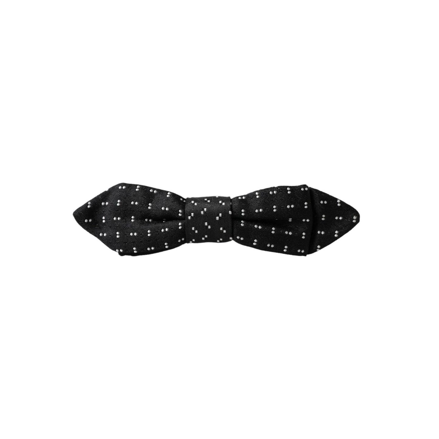 Dolce & Gabbana Black Silk Patterned Adjustable Neck Men Papillon Bow Tie FT3903