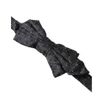 Dolce & Gabbana Black Silk Patterned Adjustable Neck Men Papillon Bow Tie FT3904