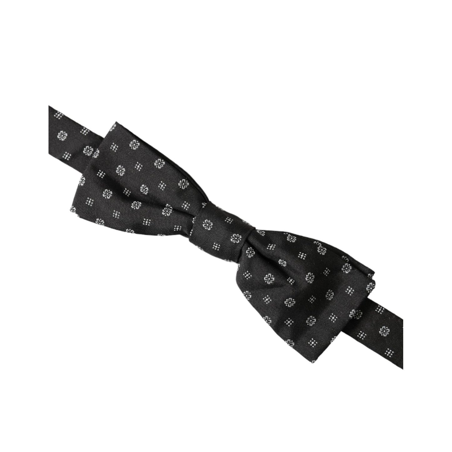 Dolce & Gabbana Black Silk Fantasy Adjustable Neck Men Papillon Bow Tie FT3910