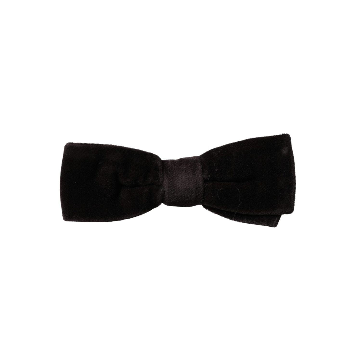 Dolce & Gabbana Black Velvet Cotton Adjustable Neck Men Bow Tie