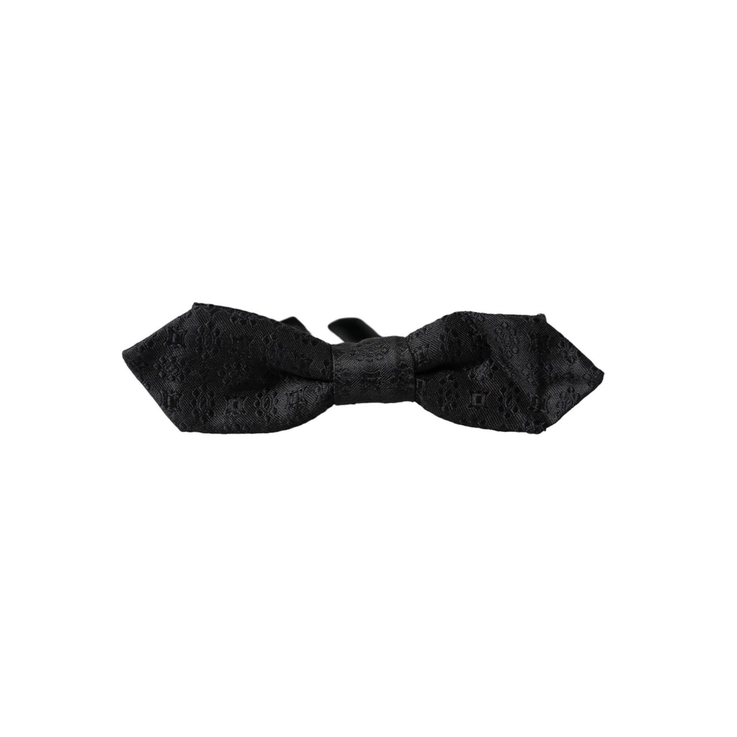 Dolce & Gabbana Black Silk Fantasy Adjustable Neck Men Bow Tie FT3924
