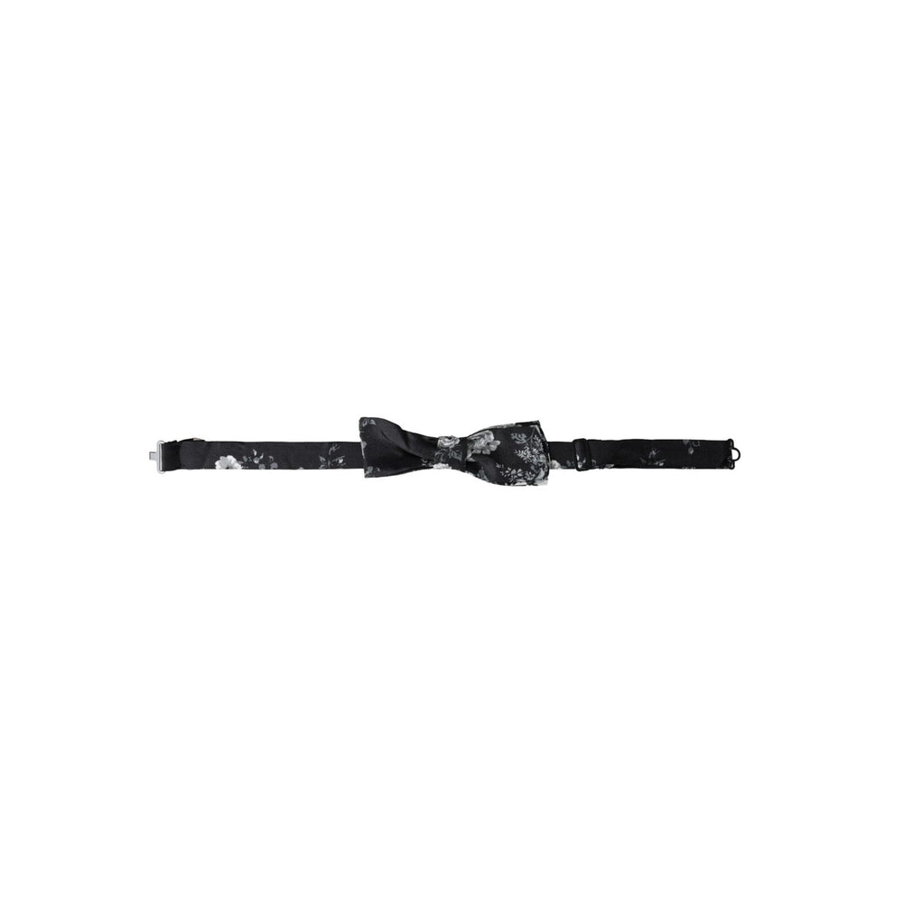 Dolce & Gabbana Black Floral Fantasy Adjustable Neck Men Bow Tie FT3950