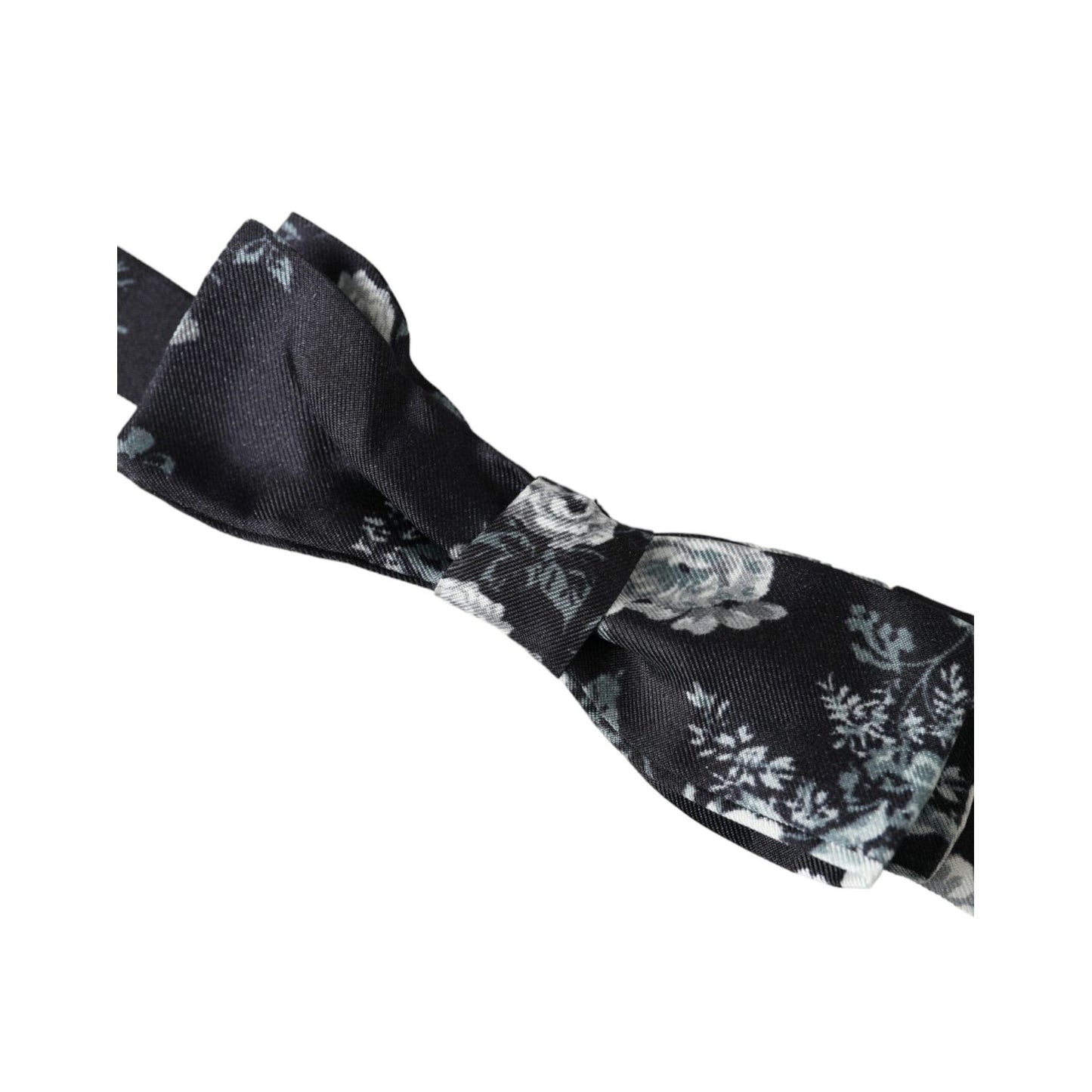 Dolce & Gabbana Black Floral Fantasy Adjustable Neck Men Bow Tie FT3950