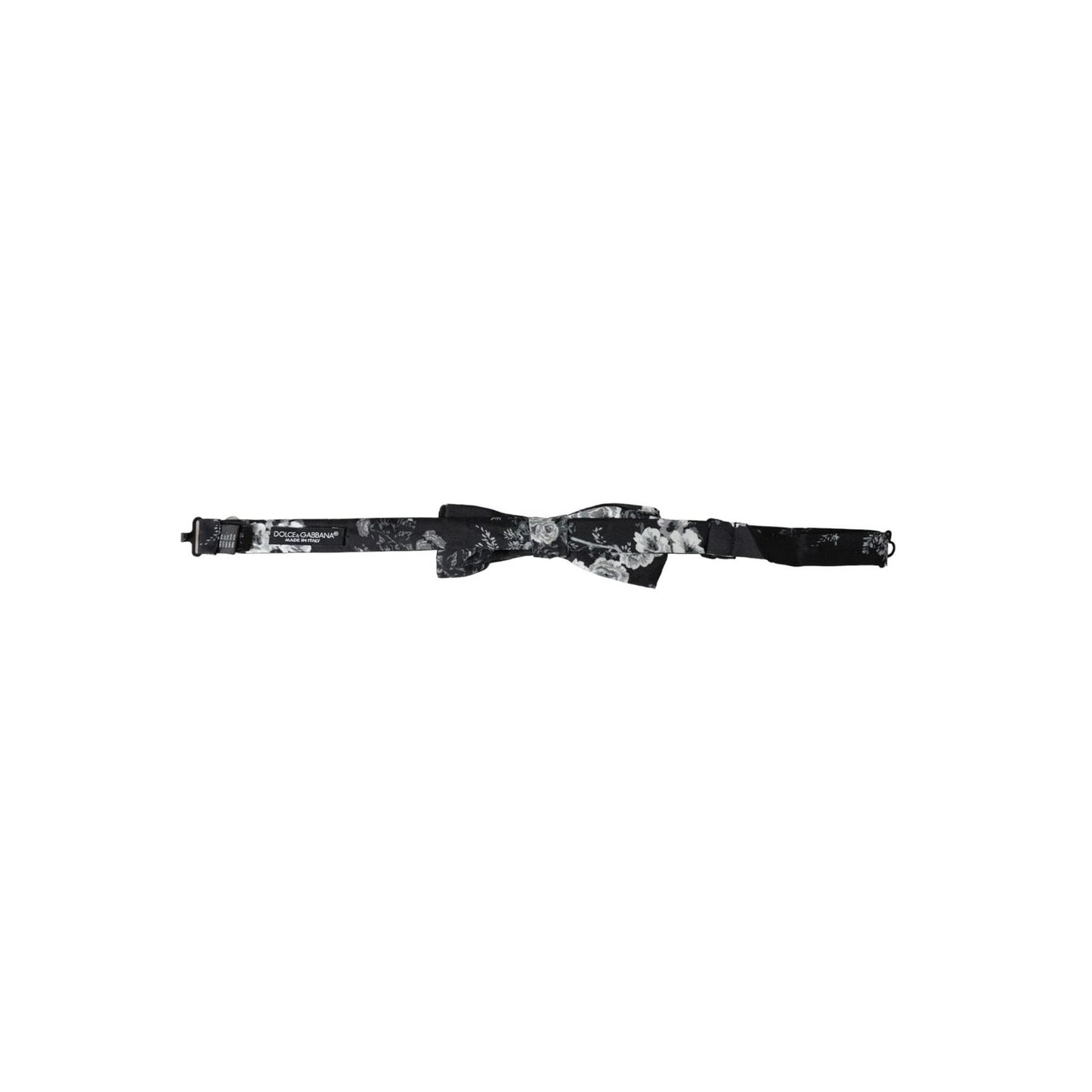 Dolce & Gabbana Black Floral Fantasy Adjustable Neck Men Bow Tie FT3950