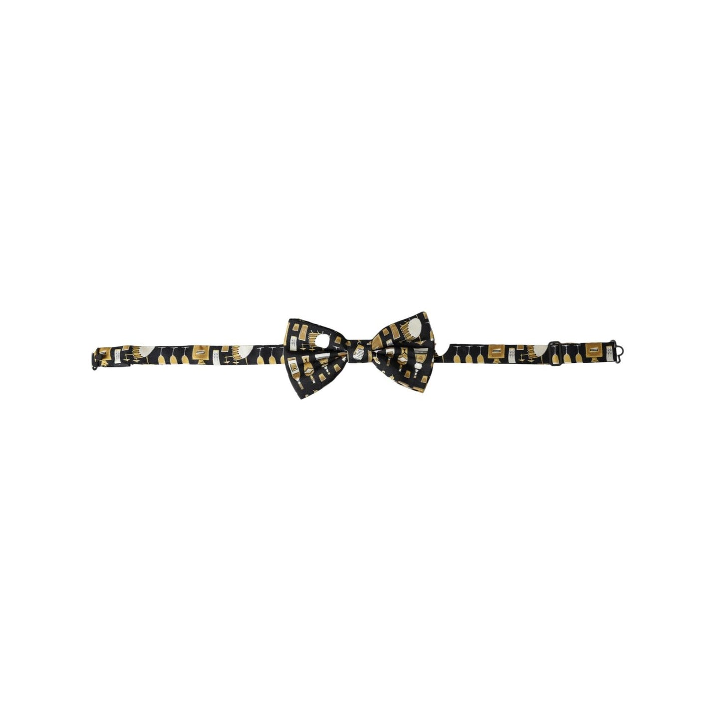 Dolce & Gabbana Black Silk Cocktail Adjustable Neck Men Bow Tie FT3955