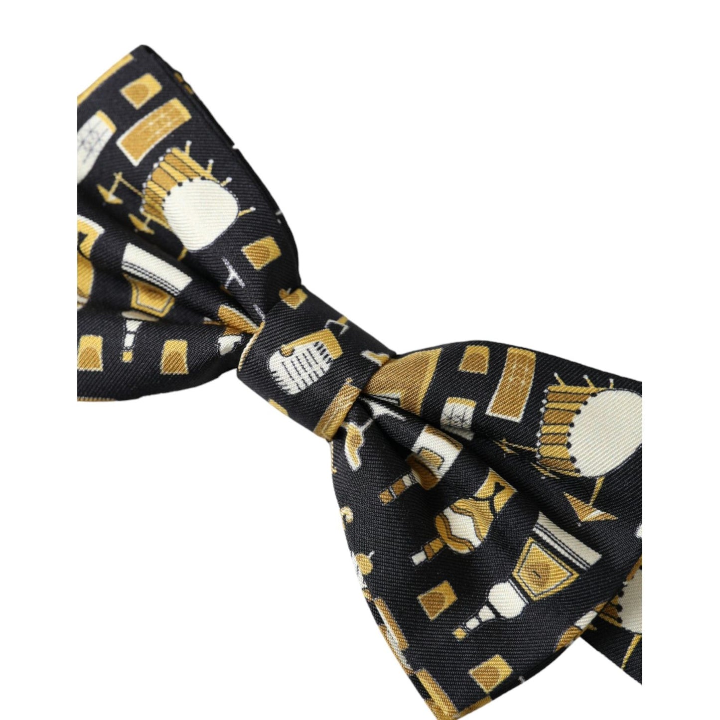 Dolce & Gabbana Black Silk Cocktail Adjustable Neck Men Bow Tie FT3955