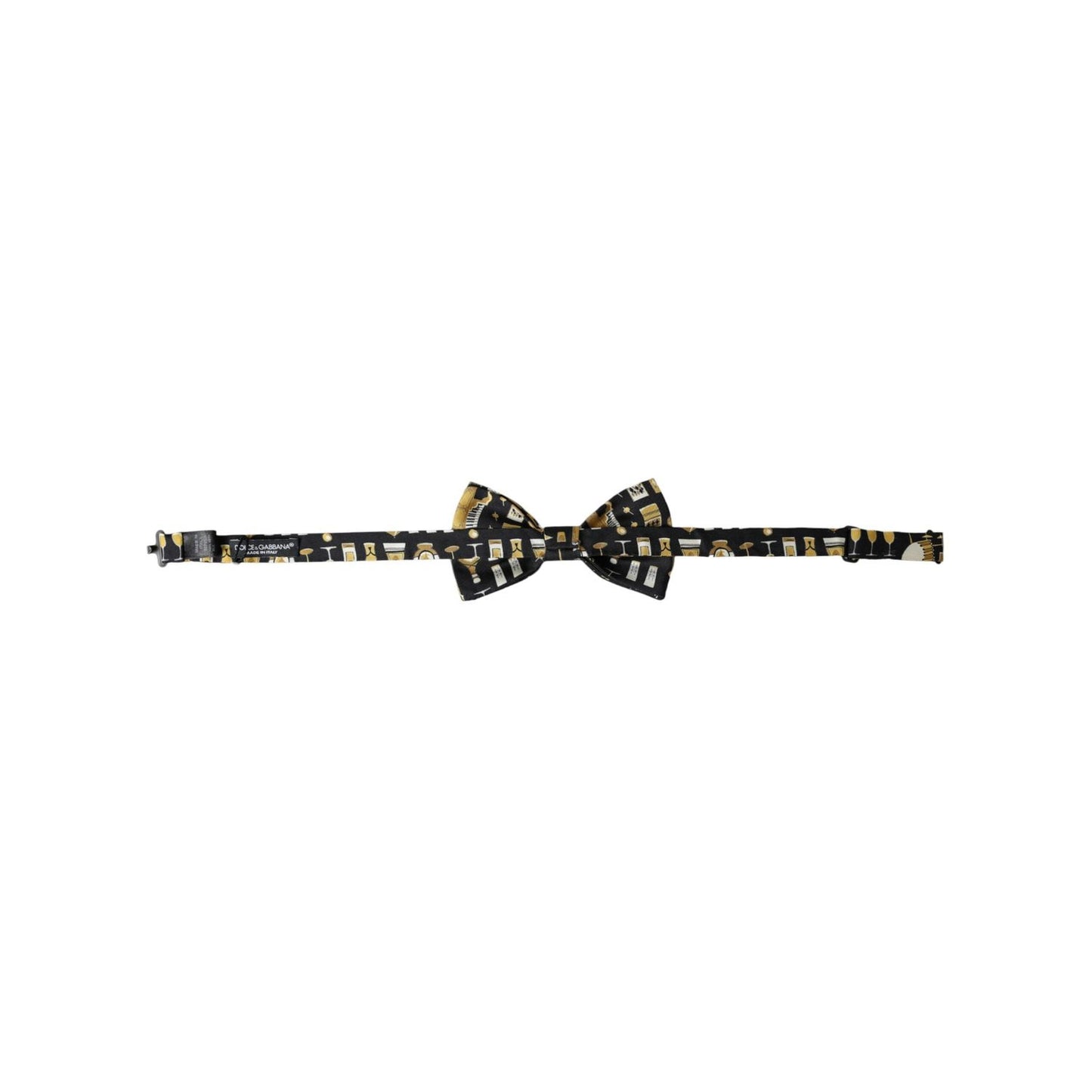 Dolce & Gabbana Black Silk Cocktail Adjustable Neck Men Bow Tie FT3955