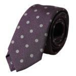 Dolce & Gabbana Purple 100% Silk Polka Dot Adjustable Men Tie KRA3308
