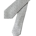 Dolce & Gabbana Light Gray Polka Dot Silk Adjustable Men Tie KRA3313