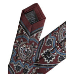 Dolce & Gabbana Bordeaux Printed 100% Silk Adjustable Men Tie KRA3319