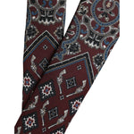 Dolce & Gabbana Bordeaux Printed 100% Silk Adjustable Men Tie KRA3319