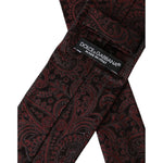 Dolce & Gabbana Bordeaux Patterned Silk Adjustable Men Tie KRA3321
