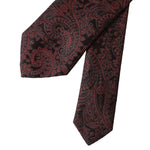 Dolce & Gabbana Bordeaux Patterned Silk Adjustable Men Tie KRA3321