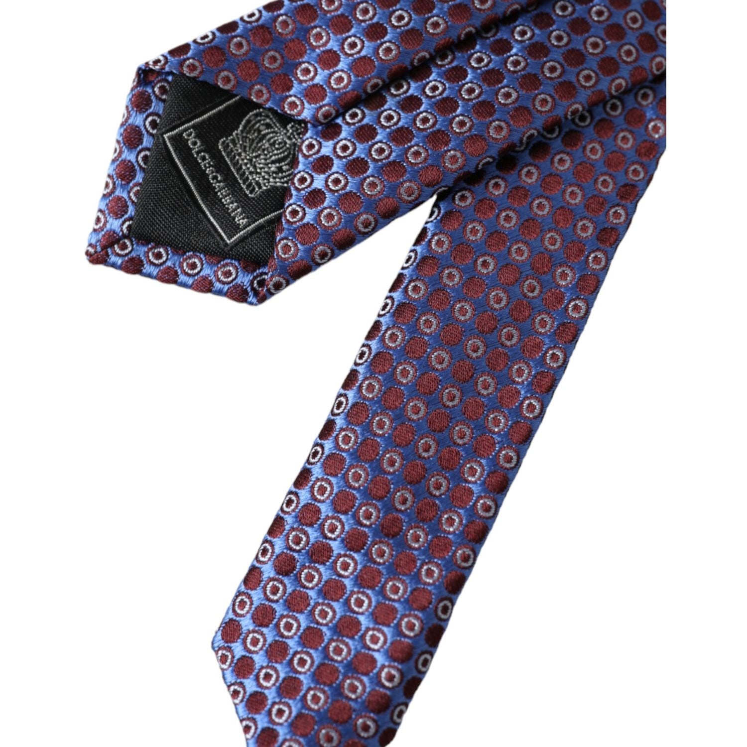Dolce & Gabbana Blue Purple Patterned Silk Adjustable Men Tie