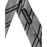 Dolce & Gabbana Black White Stripes Silk Adjustable Tie KRA3386