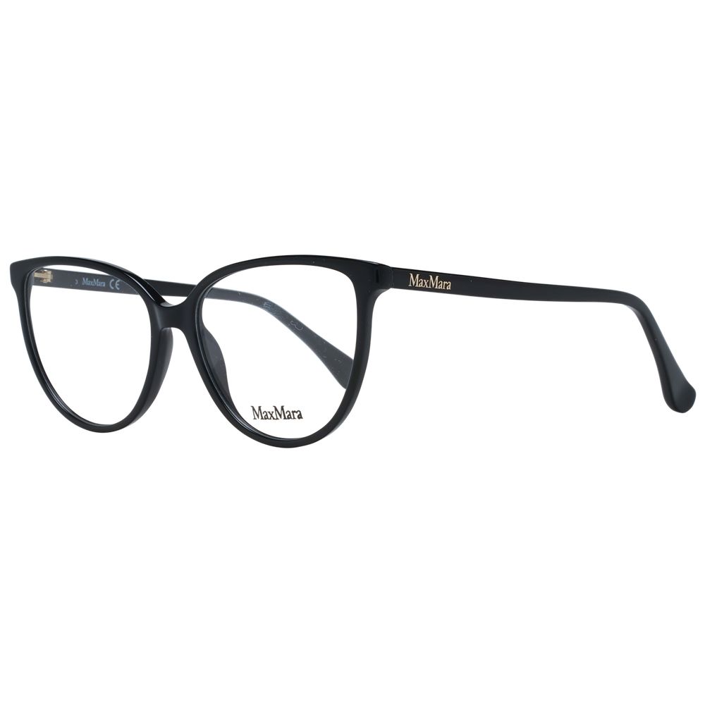Max Mara Black Women Glasses Frame, full-rim plastic butterfly design with demo lenses, size 54-15-140, branded case included.