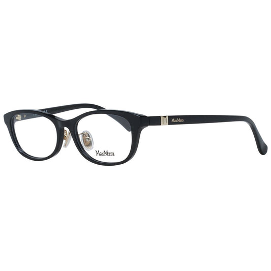 Max Mara Black Women Glasses Frame in full-rim plastic with demo lenses, complete with branded case, style rectangle, temples length 145mm.
