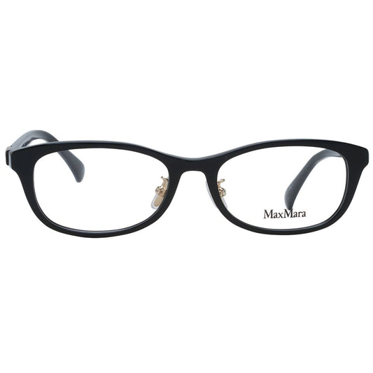 Max Mara Black Women Glasses Frame, full-rim rectangle shape, plastic with demo lenses, including branded case.