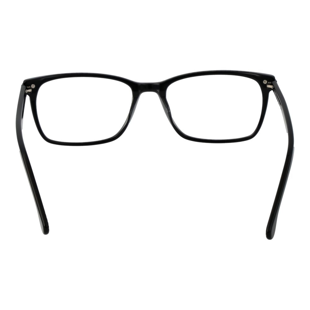 Front view of Lozza Black Men Glasses Frame with full-rim acetate and plastic material, size 49-18-140, rectangle shape.