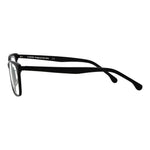 Side view of Lozza Black Men Glasses Frame with full-rim black acetate, 49-18-140 size, rectangular style.