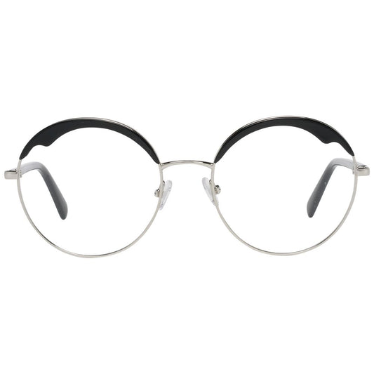 Emilio Pucci Black Women Glasses Frame with metal and plastic full-rim design, 54mm lenses width, 140mm temples length, includes branded case.