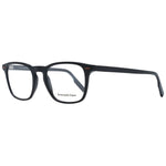 Ermenegildo Zegna Black Men Glasses Frame, full-rim rectangle style, plastic material, demo lenses, with branded case included.