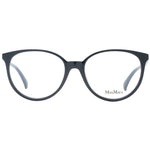 Max Mara Black Women Glasses Frame, full-rim round style with black plastic frame, including branded case.