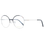Emilio Pucci Black Women Glasses Frame with full-rim metal round design, demo lenses, and black temples, includes branded case.