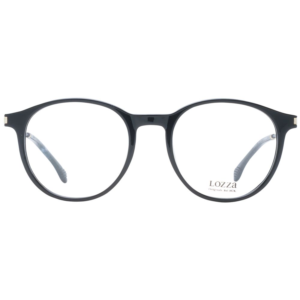 Lozza Black Unisex Glasses Frame in full-rim acetate, size 50-19-140, with demo lenses.