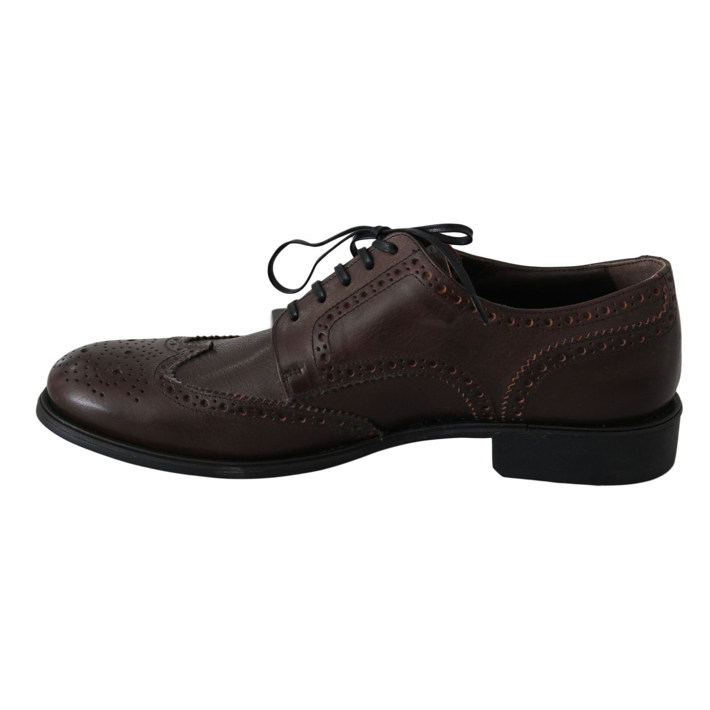 Dolce & Gabbana Brown Leather Brogue Derby Dress Shoes