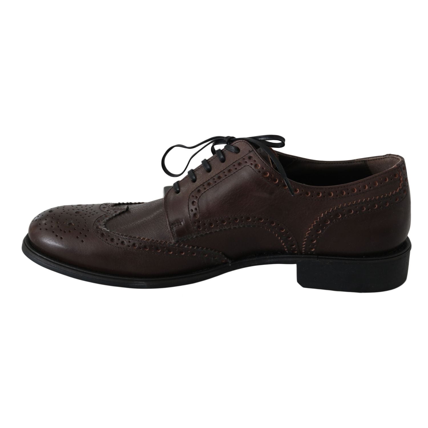 Dolce & Gabbana Brown Leather Brogue Derby Dress Shoes