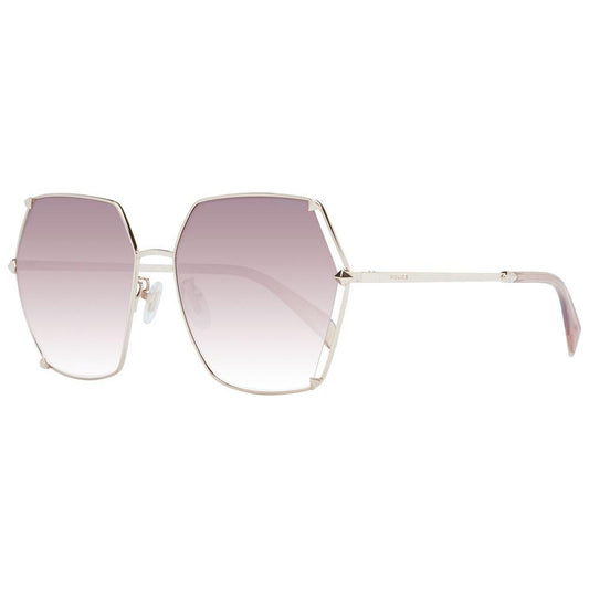 Rose Gold women's sunglasses with gradient brown lenses and full-rim metal frame, stylish and protective against UV rays.