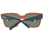 Sting Black Unisex Sunglass with green lenses, full-rim acetate, plastic frame in black, stylish square shape, includes branded case.