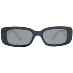 Sting Black Unisex Sunglass with black acetate full-rim frame, grey lenses, rectangle style, 100% UVA & UVB protection.