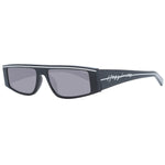 Sting Black Men Sunglass with full-rim black acetate frame and grey lenses, offering 100% UVA & UVB protection, includes branded case.